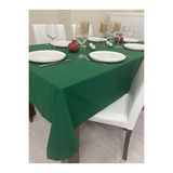 Zeren Home Pamuk Keten Sıvı Geçirmez Dertsiz Masa Örtüsü Koyu Yeşil