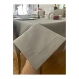 Zeren Home Piko Sarma Detaylı Polyester Keten Dertsiz Masa Örtüsü Gri, 150 x 260