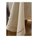 Zeren Home Piko Sarma Detaylı Polyester Keten Dertsiz Masa Örtüsü Kırık Beyaz, 150 x 260, piko-kirik-beyaz1