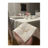 Zeren Home Piko Sarma Detaylı Polyester Keten Dertsiz Masa Örtüsü Krem