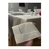 Zeren Home Piko Sarma Detaylı Polyester Keten Dertsiz Simli Masa Örtüsü Gold 150 x 300