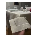 Zeren Home Piko Sarma Detaylı Polyester Keten Dertsiz Simli Masa Örtüsü Gold