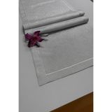 Zeren Home Polyester Keten Çeyiz Piko Sarma Detaylı Runner 40 x 160-1 Adet - Gümüş Simli
