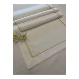 Zeren Home Polyester Keten Çeyiz Piko Sarma Detaylı Runner 40 x 160-1 Adet - Renk Seçenekli, Beyaz