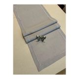 Zeren Home Polyester Keten Çeyiz Piko Sarma Detaylı Runner 40 x 160-1 Adet - Renk Seçenekli, Gri