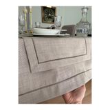 Zeren Home Polyester Keten Çeyiz Piko Sarma Detaylı Runner 40 x 160-1 Adet - Renk Seçenekli, Taş