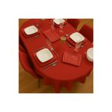 Zeren Home Polyester Keten Dertsiz Oval Masa Örtüsü Kırmızı, 160 x 210