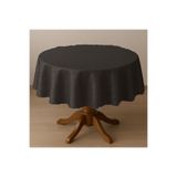 Zeren Home Polyester Keten Dertsiz Simli Yuvarlak Masa Örtüsü 160Cm