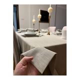 Zeren Home Polyester Keten Etamin İşlemeye Uygun Dertsiz Masa Örtüsü Taş Rengi, 150 x 220