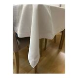 Zeren Home Polyester Keten Kırık Beyaz Dertsiz Masa Örtüsü, 150 x 300