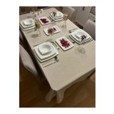 Zeren Home Polyester Keten Linen Simli Masa Örtüsü Gold