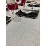 Zeren Home Polyester Keten Simli Oval Masa Örtüsü - Gri - 150 x 240 cm