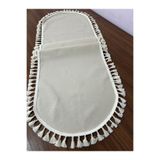 Zeren Home Püskül Detaylı Oval Keten Runner 40x150
