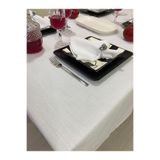 Zeren Home Simli Beyaz Masa Örtüsü 25 Parça Set, 140 x 230