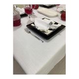 Zeren Home Simli Beyaz Masa Örtüsü 25 Parça Set, 150 x 260
