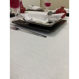 Zeren Home Simli Dertsiz Oval 150x240 cm Beyaz Masa Örtüsü