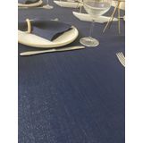 Zeren Home Simli Dertsiz Oval 150x240 cm Lacivert Masa Örtüsü