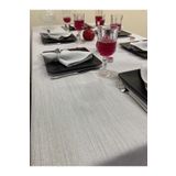 Zeren Home Simli Dertsiz Oval Masa Örtüsü 150 x 210 (Gri)