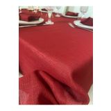 Zeren Home Simli Dertsiz Salon Masa Örtüsü Kırmızı 25 Parça 140 x 200