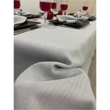 Zeren Home Simli Polyester Keten Dertsiz Masa Örtüsü Gri - 150 x 230 cm
