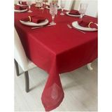 Zeren Home Simli Polyester Keten Dertsiz Masa Örtüsü Kırmızı - 140 x 200 cm
