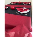 Zeren Home Simli Polyester Keten Dertsiz Masa Örtüsü Koyu Kırmızı - 150 x 200 cm - Bordo