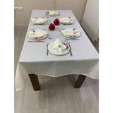 Zeren Home Simli Polyester Keten Dertsiz Masa Örtüsü Krem - 150 x 230 cm
