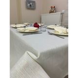 Zeren Home Simli Polyester Keten Dertsiz Masa Örtüsü Krem - 150 x 350 cm