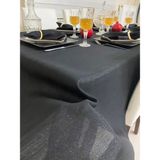 Zeren Home Simli Polyester Keten Dertsiz Masa Örtüsü Siyah - 150 x 260 cm