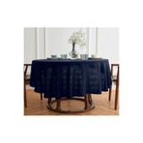 Zeren Home Simsiz Keten Yuvarlak Dertsiz Masa Örtüsü 160cm, 160 x 160, simsiz-yuvrk-5