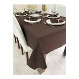 Zeren Home Sıvı Geçirmez Dertsiz Kahverengi Masa Örtüsü