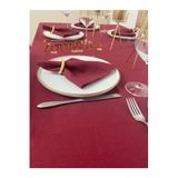 Zeren Home Sıvı Geçirmez Dertsiz Keten Bordo 140x240 cm Masa Örtüsü