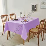Zeren Home Sıvı Geçirmez Dertsiz Keten Lila 140x170 cm Masa Örtüsü