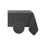 Zeren Home Sıvı Geçirmez Dertsiz Keten Masa Örtüsü Antrasit 25 Parça 150 X 240