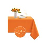 Zeren Home Sıvı Geçirmez Dertsiz Keten Masa Örtüsü Koyu Turuncu 13 Parça 140 x 220