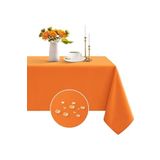 Zeren Home Sıvı Geçirmez Dertsiz Keten Masa Örtüsü Koyu Turuncu 25 Parça 140 x 220