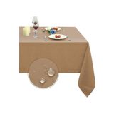 Zeren Home Sıvı Geçirmez Dertsiz Keten Masa Örtüsü Vizon, 160 x 400