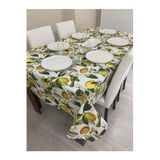 Zeren Home Sıvı Geçirmez Dertsiz Limon Desenli 140x240 cm Masa Örtüsü