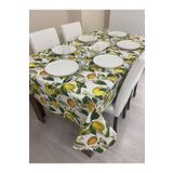 Zeren Home Sıvı Geçirmez Dertsiz Limon Desenli 150x220 cm Masa Örtüsü