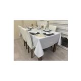 Zeren Home Sıvı Geçirmez Dertsiz Masa Örtüsü Beyaz 13 Parça 140 x 220