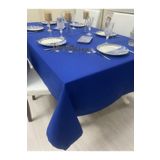 Zeren Home Sıvı Geçirmez Dertsiz Masa Örtüsü Çivit Mavisi 140 x 230