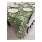 Zeren Home Sıvı Geçirmez Dertsiz Masa Örtüsü Yeşil Bambu Desenli, 140 x 220