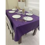 Zeren Home Sıvı Geçirmez Dertsiz Mor 160x260 cm Masa Örtüsü