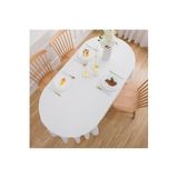 Zeren Home Sıvı Geçirmez Dertsiz Oval Masa Örtüsü, 160 x 210, ovall10