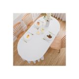 Zeren Home Sıvı Geçirmez Dertsiz Oval Masa Örtüsü, 160 x 260, ek-oval-ek16