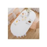 Zeren Home Sıvı Geçirmez Dertsiz Oval Masa Örtüsü, 160 x 300, ek-oval-ek17