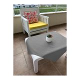 Zeren Home Sıvı Geçirmez Dertsiz Pamuk Keten Kare Masa Örtüsü 80cm x 80cm, 80 x 80, 80x80g