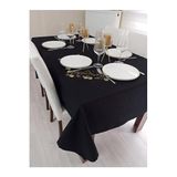 Zeren Home Sıvı Geçirmez Dertsiz Siyah 140x230 cm Masa Örtüsü