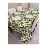 Zeren Home Sıvı Geçirmez Limon Desenli 150x300 cm Masa Örtüsü