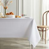 Zeren Home Sıvıya Dayanıklı Pamuk Keten Dertsiz Masa Örtüsü Beyaz - 160 x 200 cm